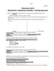 Understanding Limiting Reactants In Chemistry Course Hero