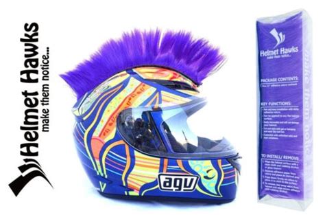 Helmet Hawks ™ Mohawk Royal Purple Motorcycle Bike Bmx Helmet Mohawks