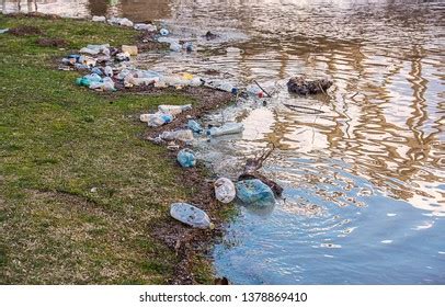 Plastic Garbage River Pollution Environment Concept Stock Photo