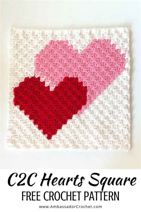 Hearts Square Free C2C Crochet Pattern LaptrinhX News