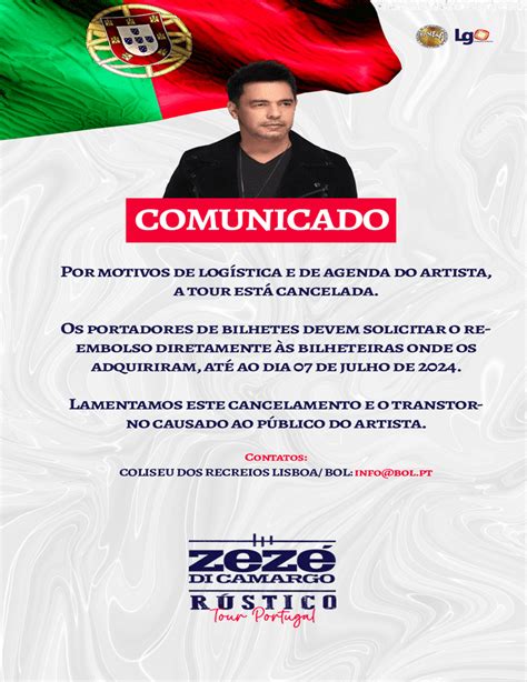 Realizado Bilhetes Zez Di Camargo R Stico Tour Portugal