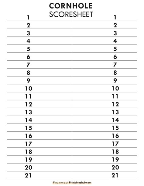 Printable Cornhole Scorecards Scoresheets With Pdf Printables Hub