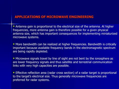 PPT - APPLICATIONS OF MICROWAVE ENGINEERING PowerPoint Presentation, free download - ID:687398