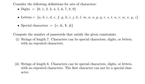 Solved Consider The Following Definitions For Sets Of Chegg