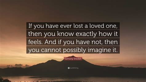 Lemony Snicket Quote If You Have Ever Lost A Loved One Then You Know