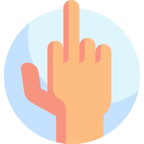 Middle Finger Detailed Flat Circular Flat Icon