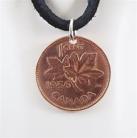 Maple Leaf Coin Necklace Canadian Cent Coin Pendant