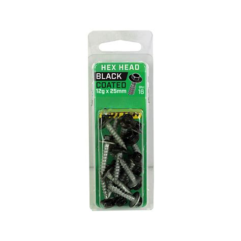 Otter 12 X 25mm Black Hex Head Screws 16 Pack Bunnings Australia