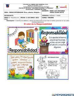 La Responsabilidad Interactive Worksheet Clases De Valores Etica Y