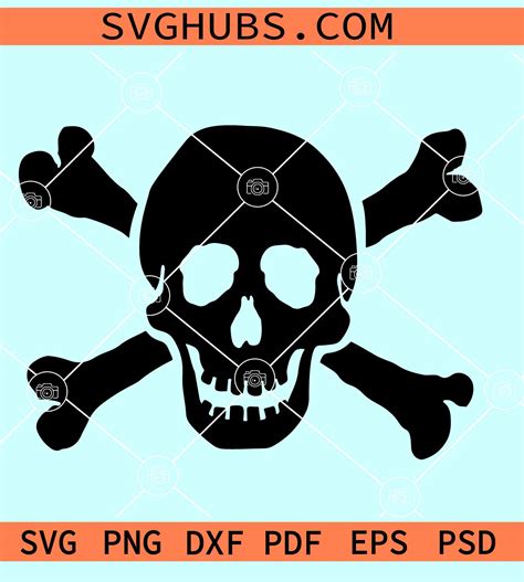 Skull Crossbones Svg Human Skull Svg Jolly Roger Svg