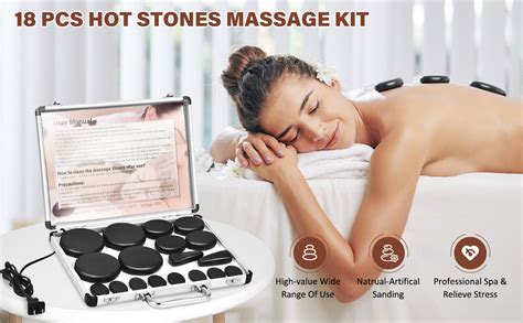 Amazon SLIMSTY Hot Stones Massage Set Pcs Basalt Hot Stones
