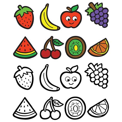 Simple Fruit Line Icon Doodle Fresh Fruits Vector Illustration 8992231