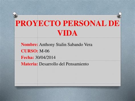 Como Hacer Una Presentacion De Proyecto De Vida Bourque