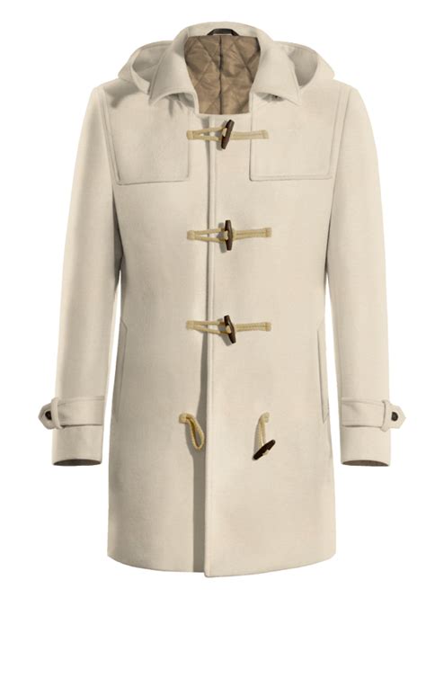 Beige Duffle Coat With Sleeve Straps