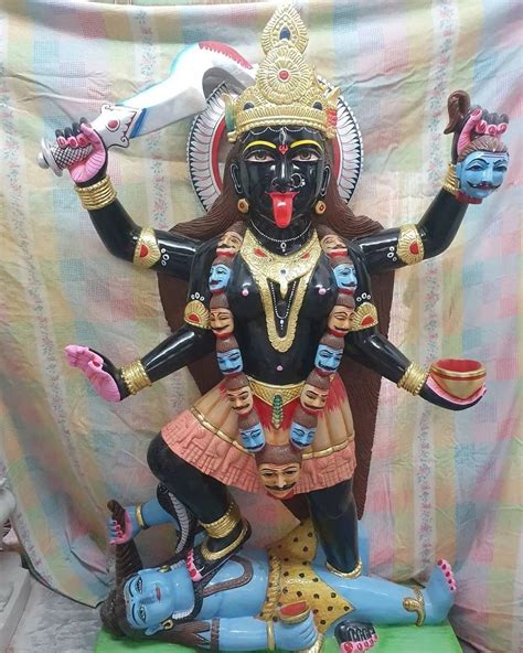 Painted Hindu Black Marble MahaKali Maa Statue For Worship At Rs 15000