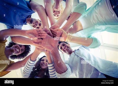 Creative Team Putting Their Hands Together Stock Photo Alamy