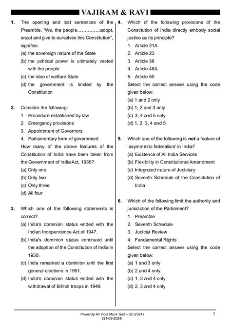 VAJIRAM RAVI 2024 ALL INDIA MOCK TEST 2 2024 FINAL ENGLISH BLACK