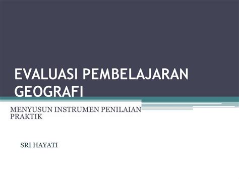 Pdf Evaluasi Pembelajaran Geografi File Upi Edufile Upi Edu