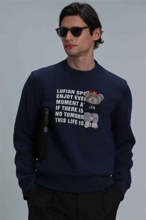 Bud Erkek Sweatshirt Lacivert | LUFIAN