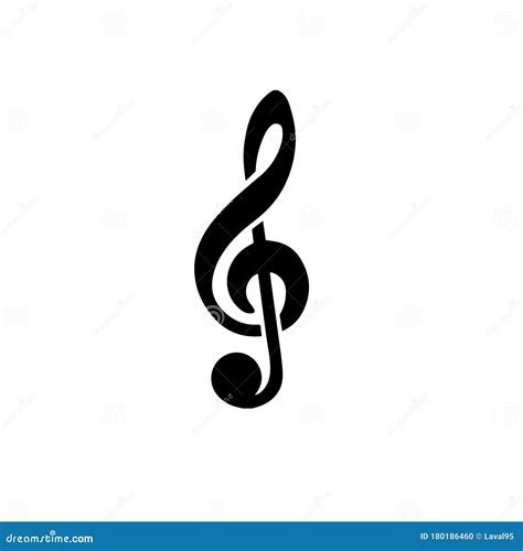 Treble Clef Icon On A White Background Music Symbol Vector Stock