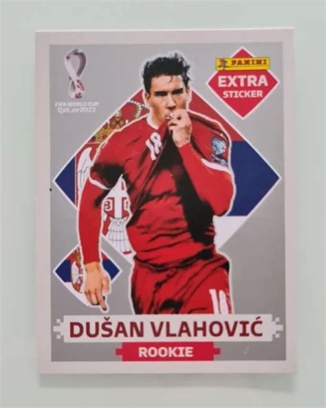 PANINI QATAR 2022 FIFA World Cup Dusan Vlahovic Rookie Extra Sticker