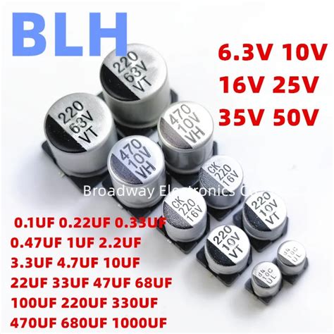 Pcs Smd Aluminum Electrolytic Capacitor V V V V V V Uf