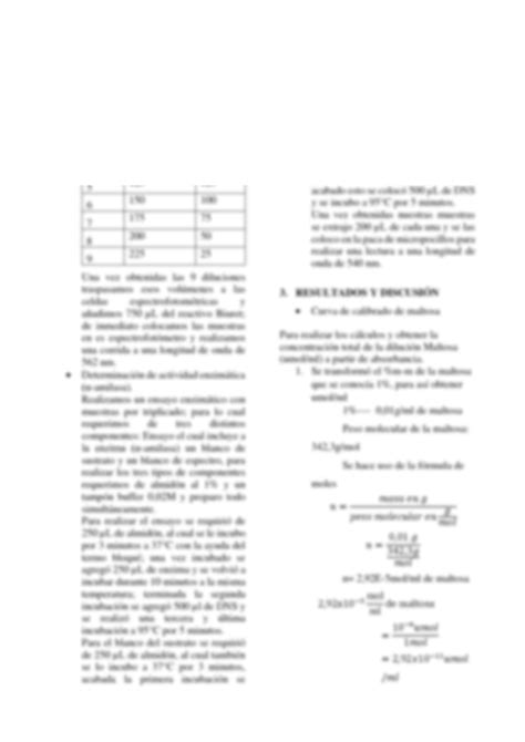 Solution Determinaci N De La Actividad Enzim Tica De La Alfa Amilasa