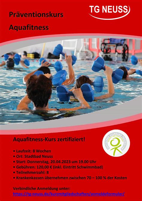 Neu Pr Ventiver Aquafitness Kurs Turngemeinde Neuss Von E V