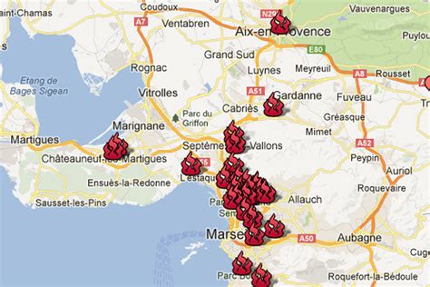 La carte des règlements de compte à Marseille