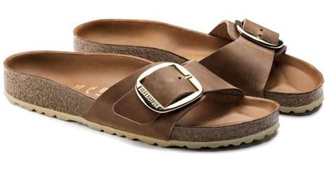 Birkenstock Cognac Ge Ltes Leder Madrid Big Buckle Sandalen In