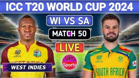 Wi Vs Sa Live Commentary Match 50 Icc T20 World Cup 2024 West