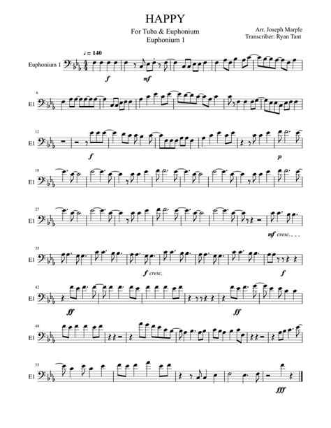 Happytubaeuphoniumarrangement 1 Sheet Music