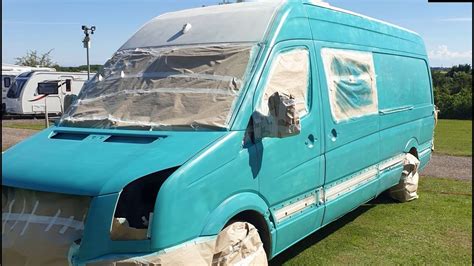 Craftersprinter Vancampervan Conversion Spray Painting With Raptor