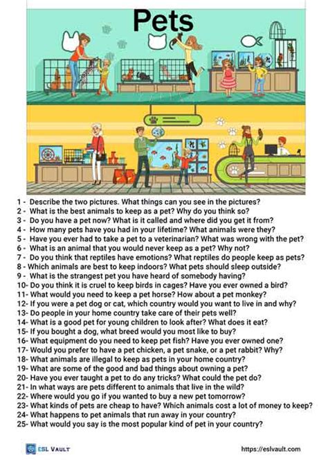 Pets Conversation Questions Esl Vault