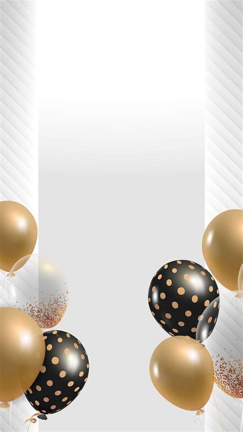 Download free image of Gold and black balloons border frame new year party by Kul about gold n ...