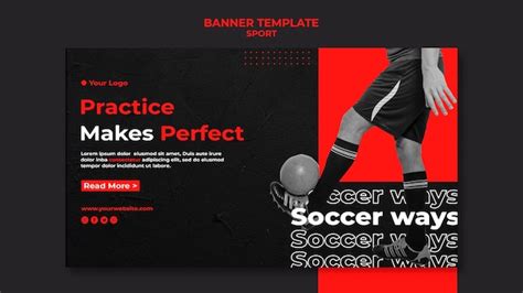 Free PSD | Playing soccer banner template