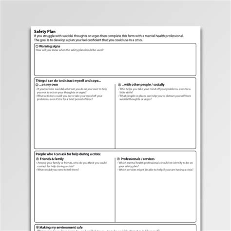 Safety Plan Psychology Tools