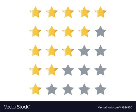 5 gold star rating icon Royalty Free Vector Image