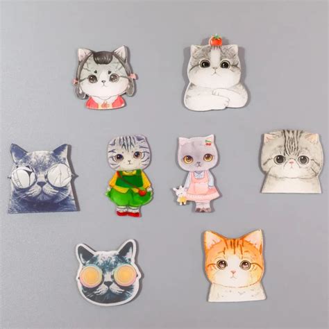 1 pcs Cute cats Cartoon animal acrylic fridge magnets whiteboard ...