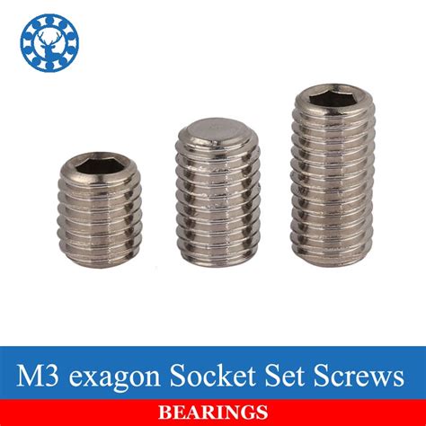 Pcs Din M Stainless Steel Metric Thread Grub Screws Flat