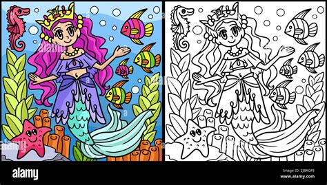 Coloring Page Mermaid Hi Res Stock Photography And Images Alamy