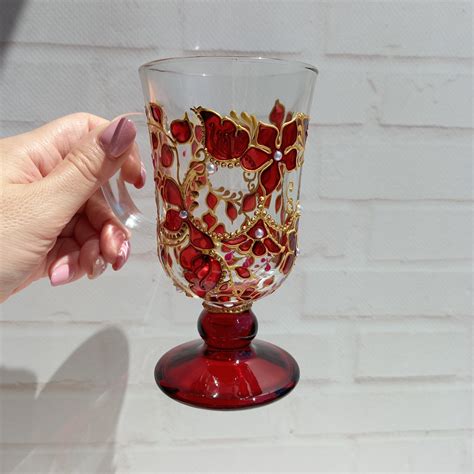 Stained Glass Coffee Cup 6 34 Oz 200 Ml Hand Painted Etsy