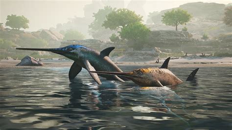 Path Of Titans New Marine Reptile Eurhinosaurus Showcase Youtube