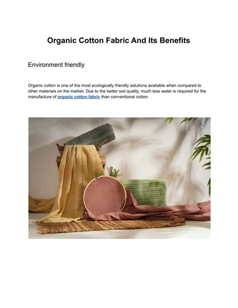 Ppt Organic Cotton Fabric And Its Benefits Powerpoint Presentation