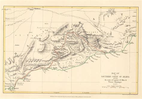 Royal Geographical Society Rgs Map Of The Southern Coast Of Arabia