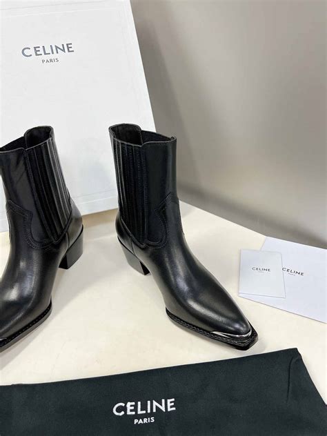 Celine Cruiser Boots Chelsea Boot With Metal Toe Black For Women