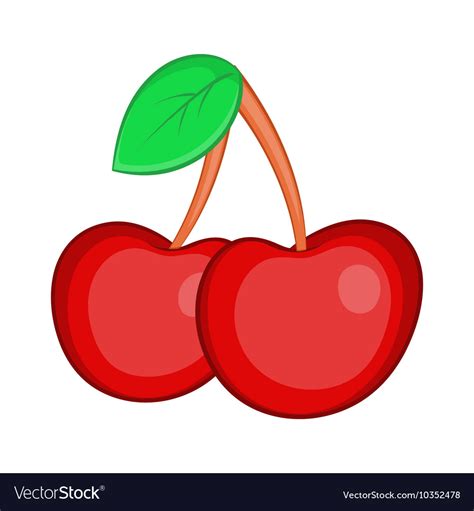 Two cherries icon cartoon style Royalty Free Vector Image