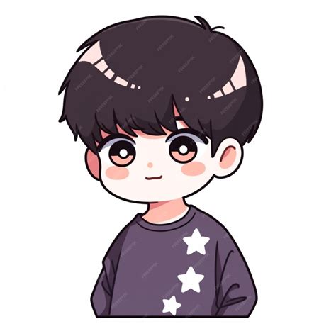 Premium Ai Image A Cartoon Boy With A Black Shirt And A Star On His