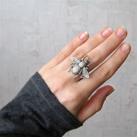 Bee Ring Bumble Bee Ring Bumblebee Ring Honey Bee Ring Etsy