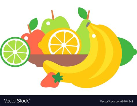 Fruit Plate Royalty Free Vector Image VectorStock